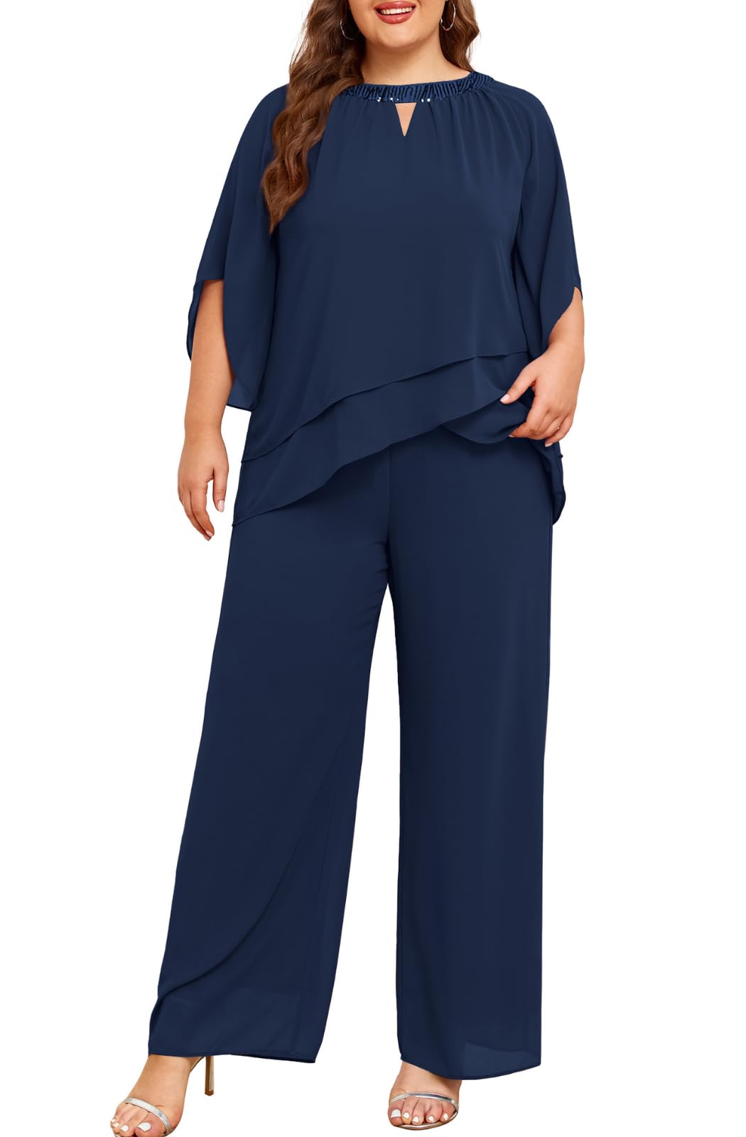 Bridal or Cocktail Parties Gorgeous Pant Suit for Plus Size Curvy Wome – Curvy Girl Knits