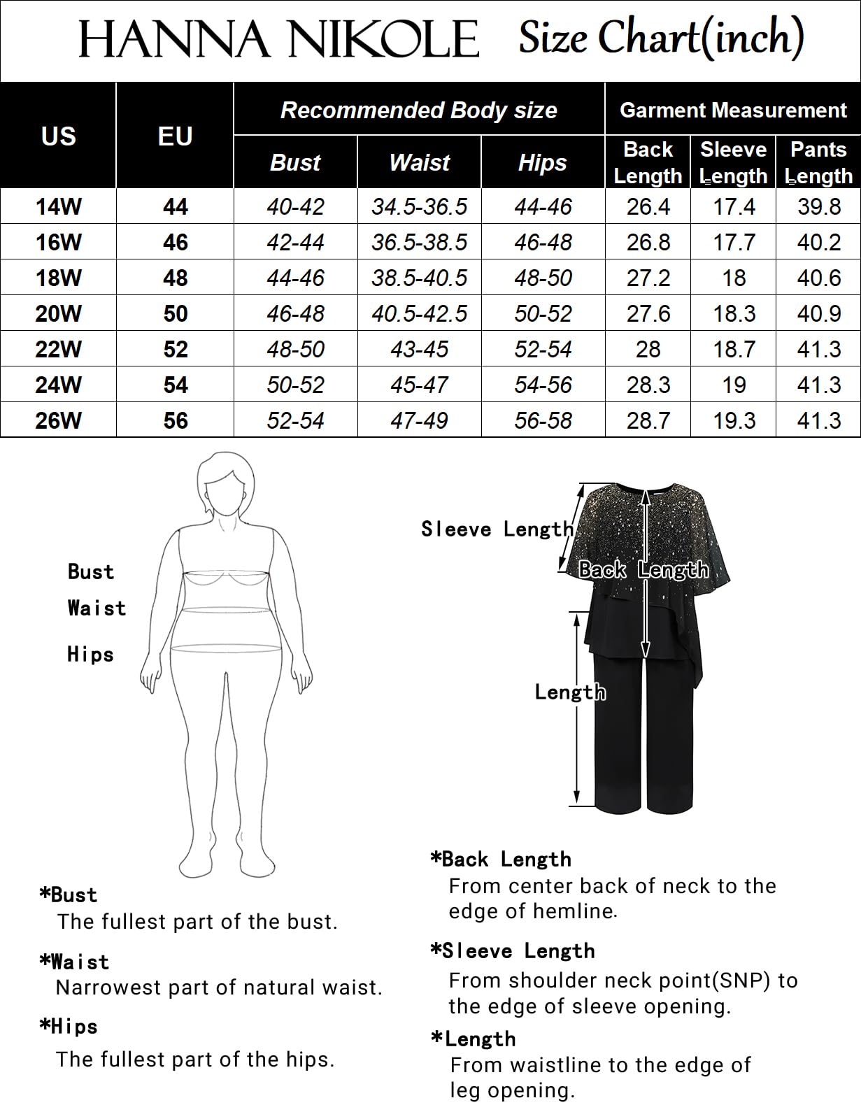 Elegant Chiffon Pant Suit for Curvy Women Up to Size 24!