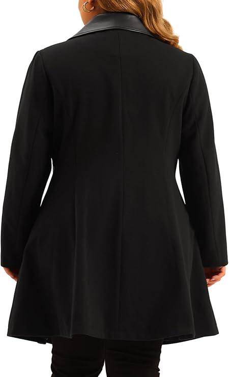 Plus Size Jacket/Coat with Faux Leather Accents in Sizes Up to 4X!