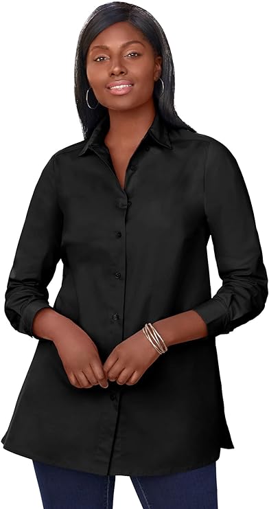 Plus Size Classic Poplin Shirt by Jessica London - Up to Size 36W!