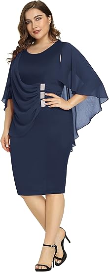 Elegant Curvy Dress for Cocktail or Bridal Parties Up to Size 24!