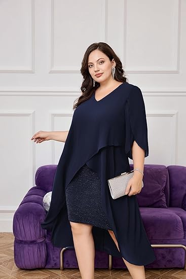 Bridal Guest or Mother of the Bride Plus Size Stunning Cocktail Dress Up to Size 24