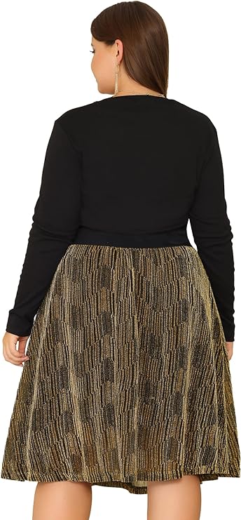 Metallic Plus Size Glitter Skirt in 2 Colors Plus Size up to 4X!