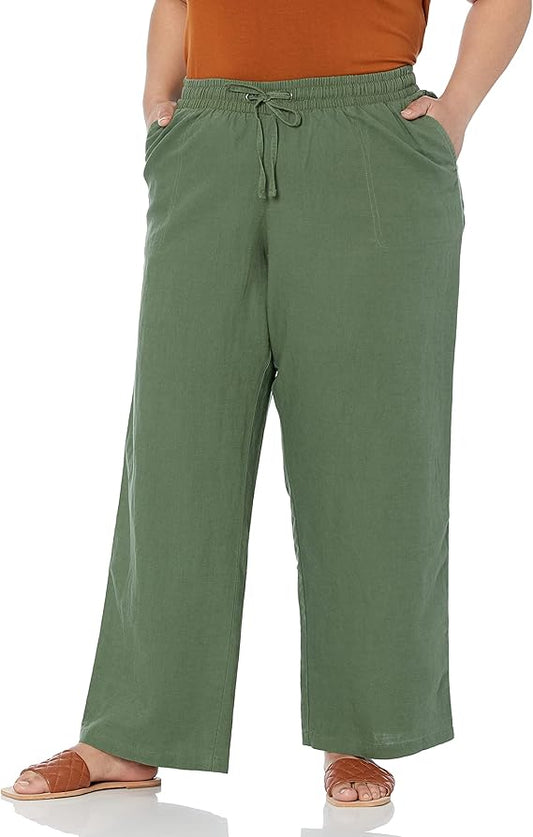 Linen/Cotton Blend Plus Size Long Pants Up to Size 6X!