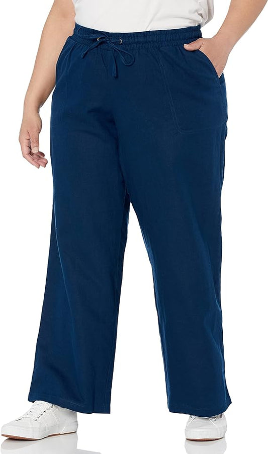 Plus Size Linen Wide Leg Pant - Up to Size 6X!
