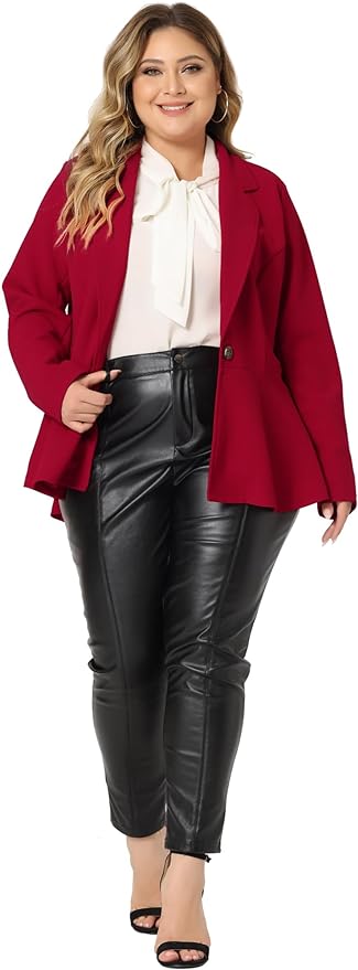 Peplum Unlined Blazer in 12 Colors and up to Size 6X!