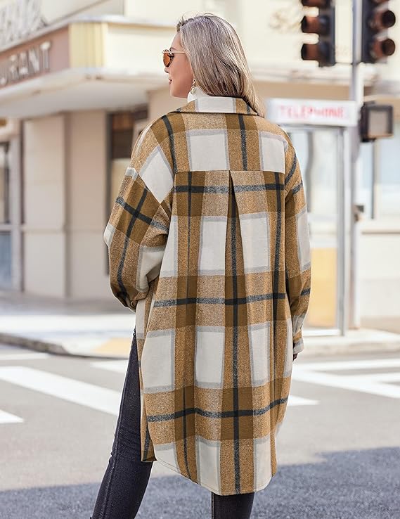 BoHo/Country Style Plus Size Plaid Duster - in 21 Colors Up to Sizes 14-28!