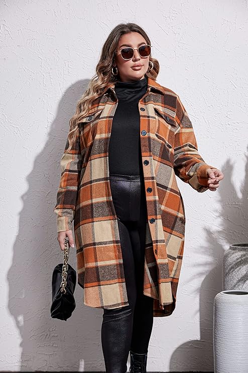 BoHo/Country Style Plus Size Plaid Duster - in 21 Colors Up to Sizes 14-28!