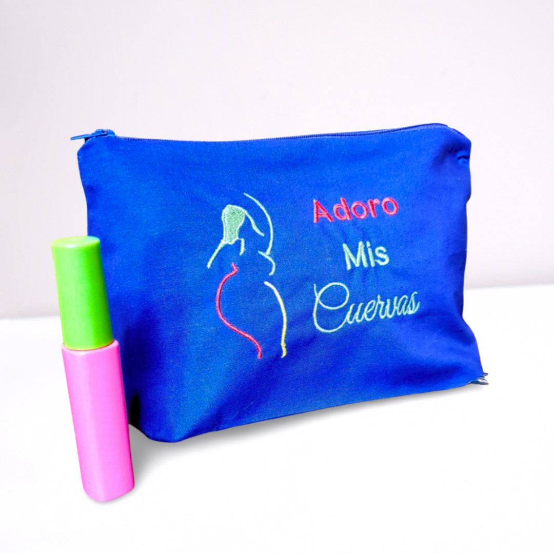 Adoro Mis Cuervas! Embroidered Make-up/Accessories Bag. Comes in a variety colors!