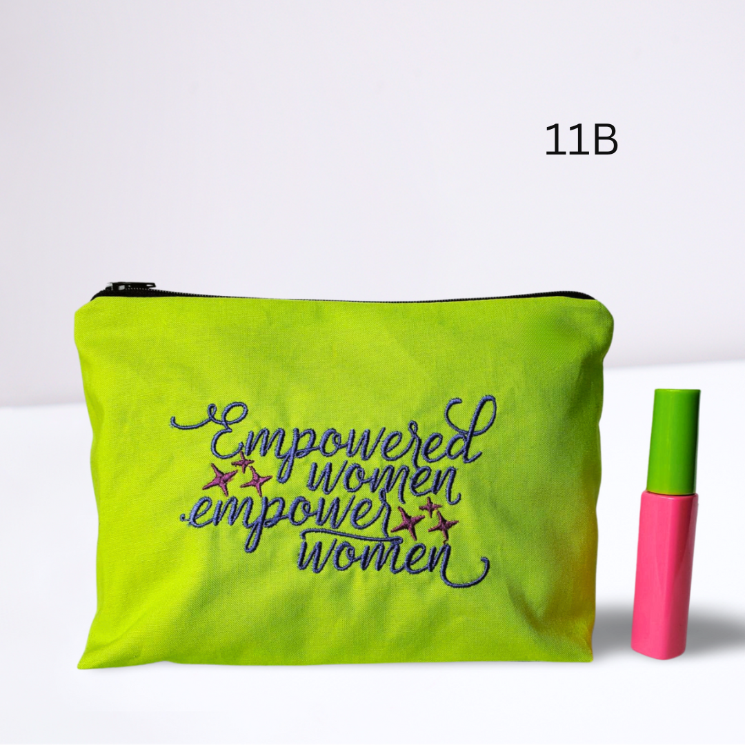 Empowered Women Empower Women Embroidered Make-up/Accessories Bag. Comes in a variety of colors!