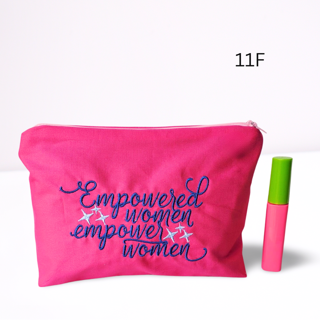 Empowered Women Empower Women Embroidered Make-up/Accessories Bag. Comes in a variety of colors!