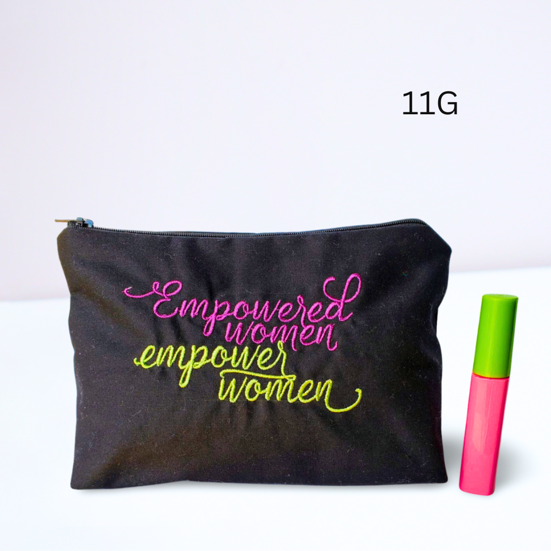 Empowered Women Empower Women Embroidered Make-up/Accessories Bag. Comes in a variety of colors!
