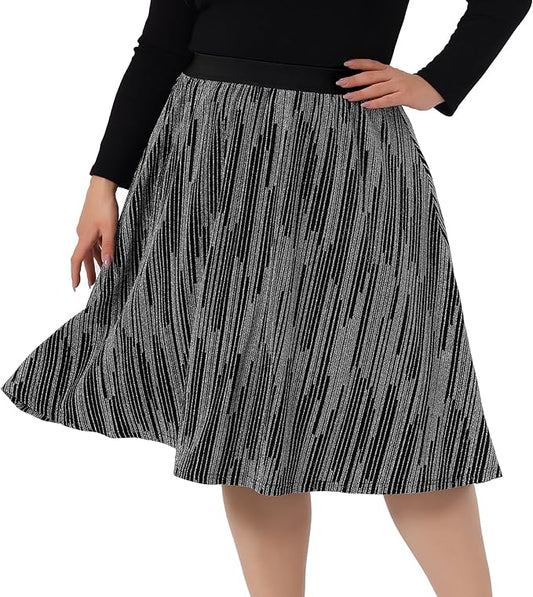 Metallic Plus Size Glitter Skirt in 2 Colors Plus Size up to 4X!