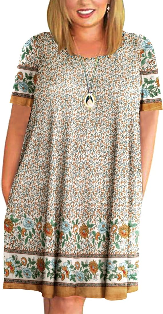 Beach Dress in 15 Different Patterns Up to Plus Size 5x!
