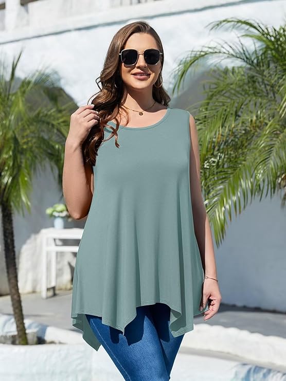 Plus Size Sleeveless Tunic in 22 Colors and Patterns Up to Size 5X!