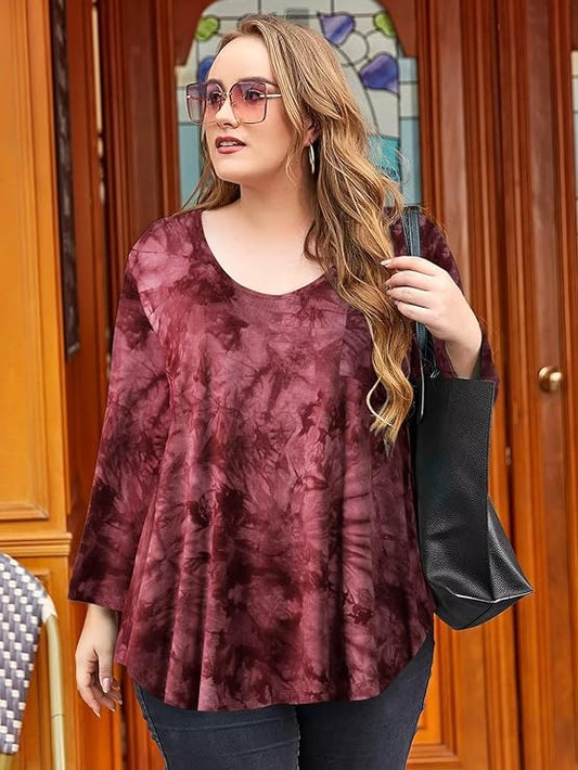 Tunic/Dress Plus Size Top with Low Scoop Neckline - Up to Size 5X in 40+ Colors!