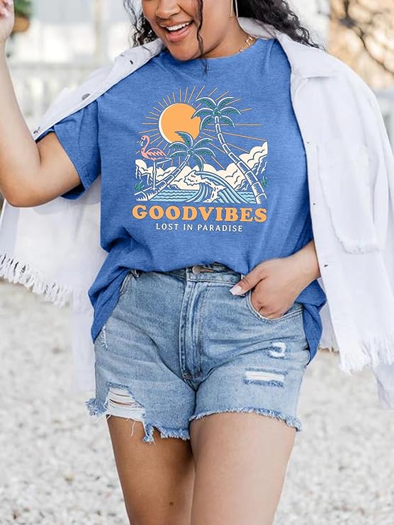 Vintage Look Graphic T-Shirts in Plus Size Up to Size 5X!