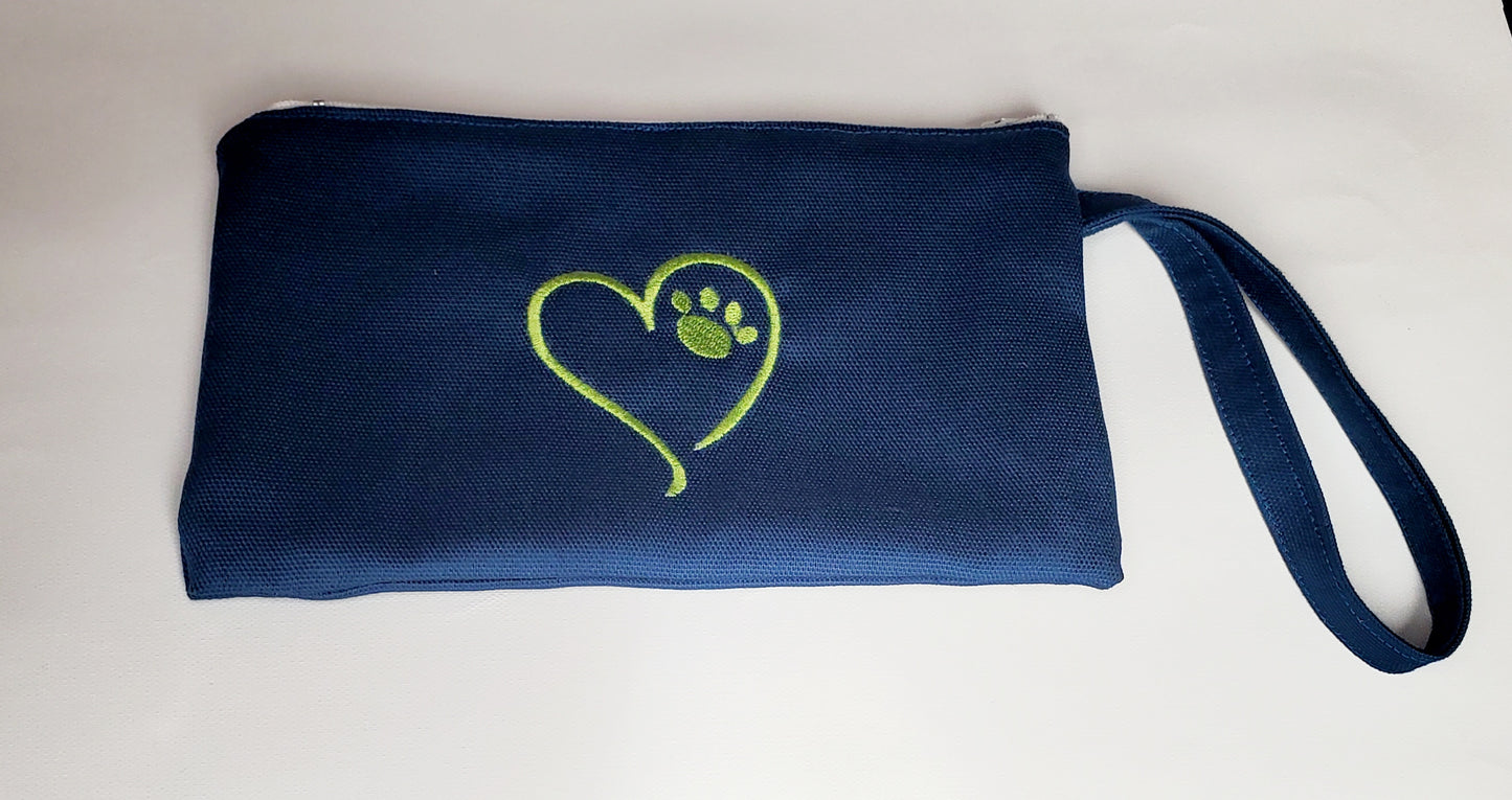 Dog/Cat Lovers Embroidered Accessory Bag with Strap