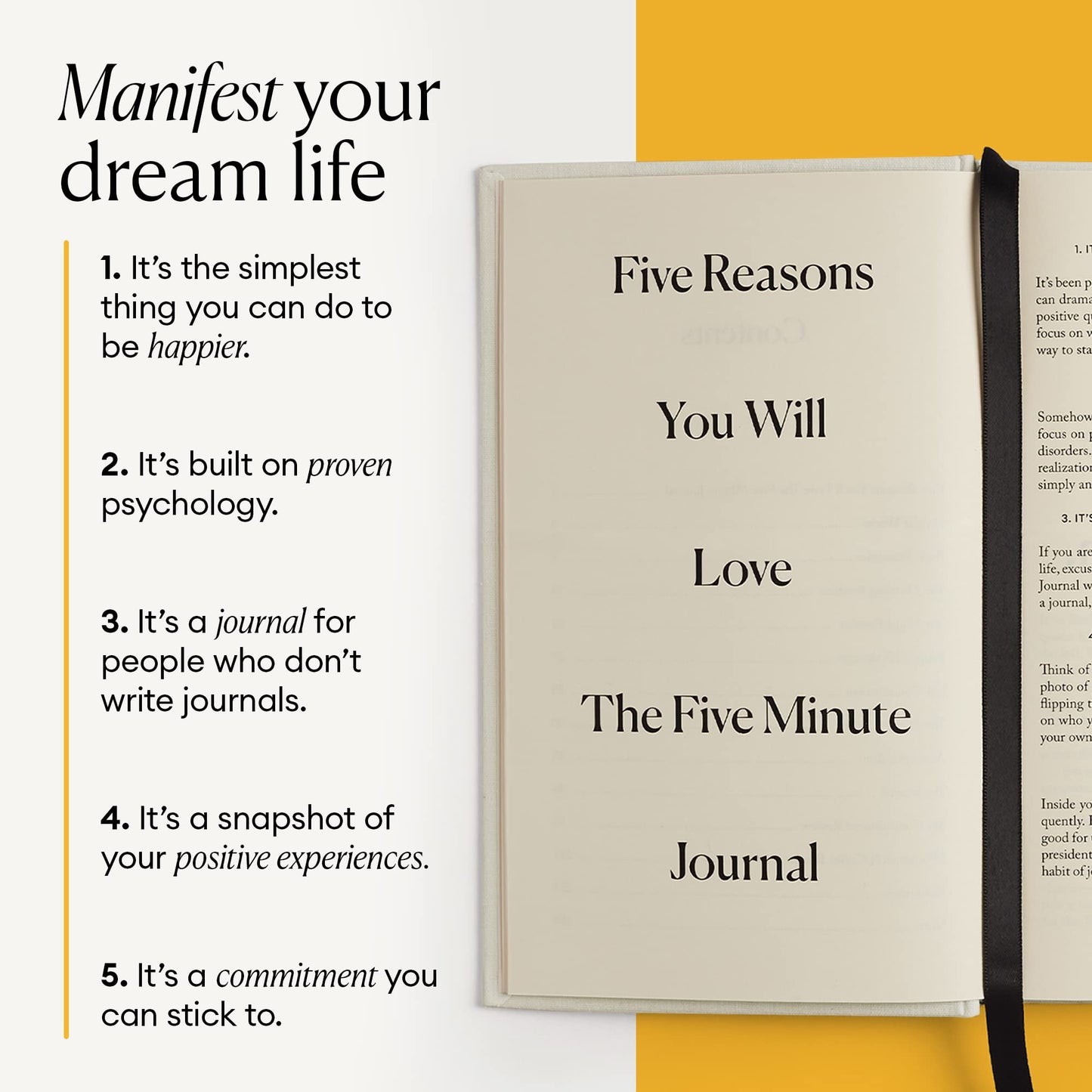 The Five Minute Journal - The Original Daily Gratitude Journal for Happiness, Mindfulness, and Reflection