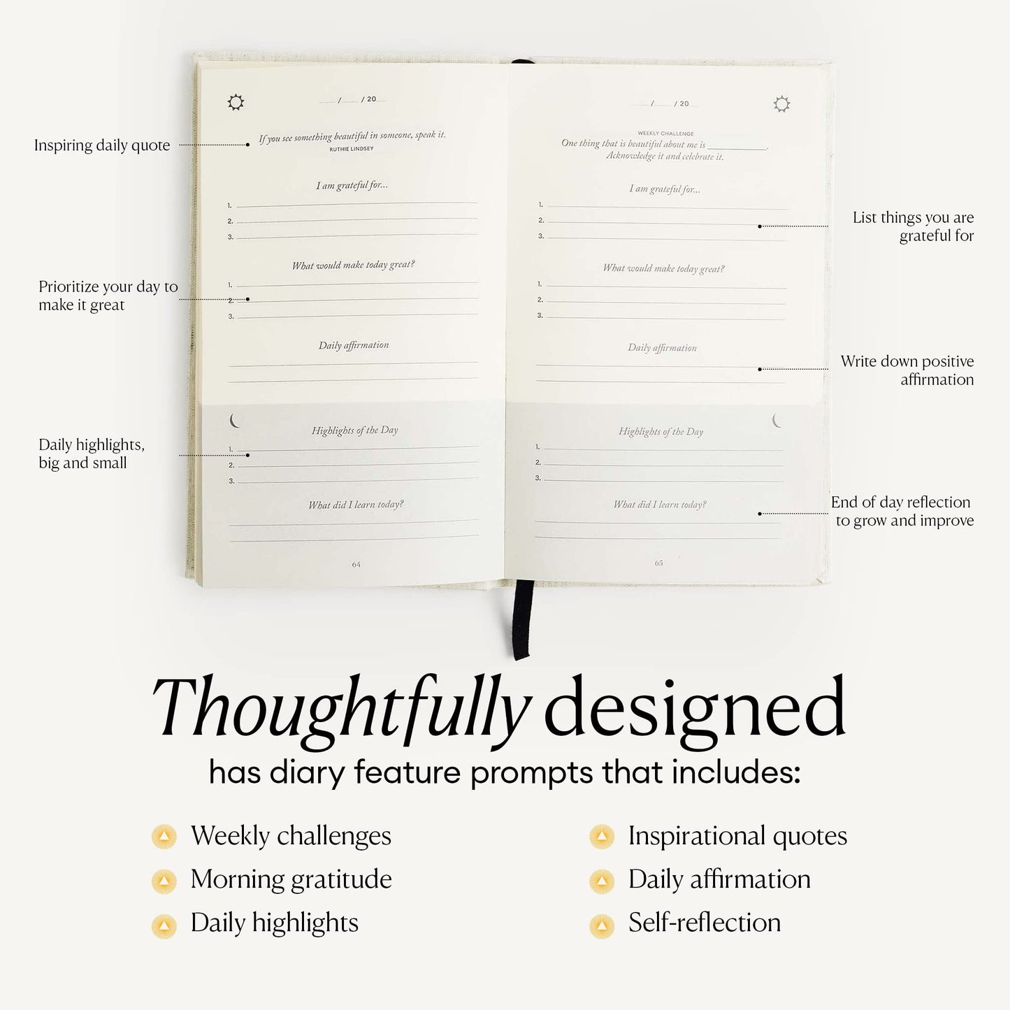 The Five Minute Journal - The Original Daily Gratitude Journal for Happiness, Mindfulness, and Reflection