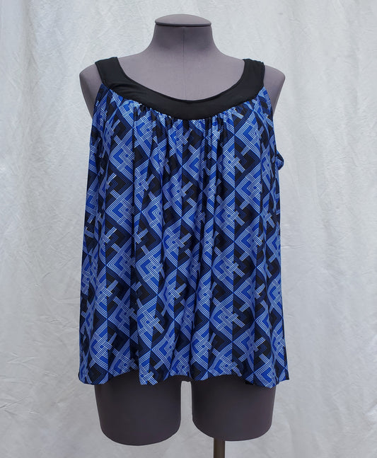 Blue Geometric Tank Top