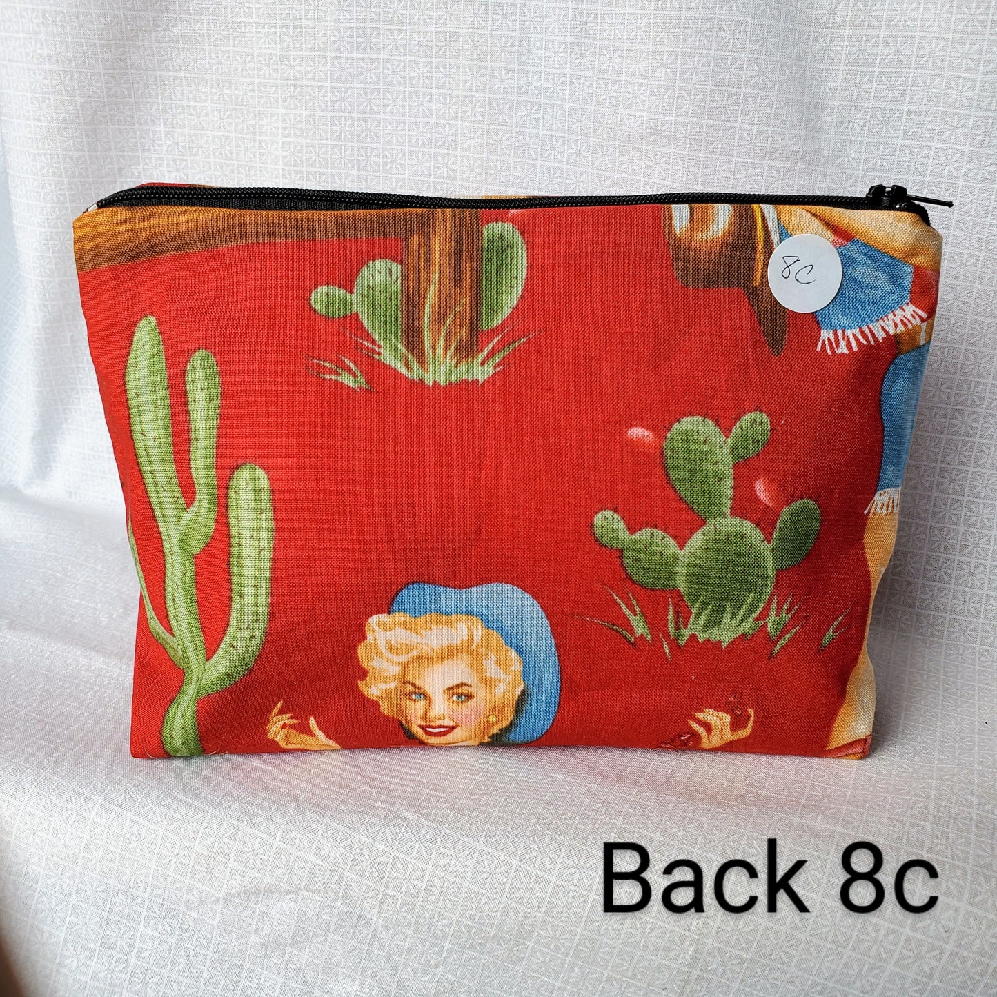 Cowgirl Pinup Embroidered Make-up/Accessories Bag Prints Vary - Choose Your Favorite!