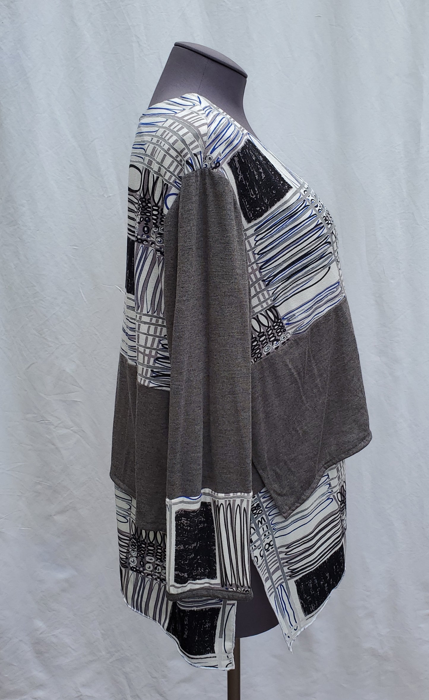 Grey multi-color double layer top