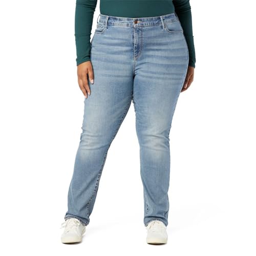 Signature by Levi Strauss & Co. Gold Women's Curvy Totally Shaping Straight Jeans (Available in Plus Size), (New) Jackson Square, 14 Long