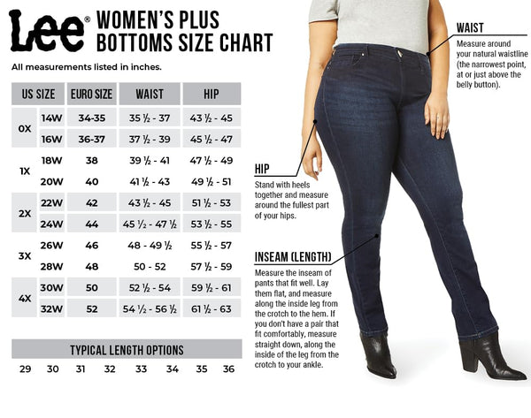 Lee Women's Plus Size Ultra Lux Comfort Pants in 3 Lengths Up to Size 26!