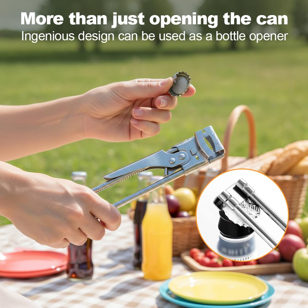 Adjustable Stainless Steel Jar Opener, Gripper Tight Lid Opener, 2025 New Handy Rubber Bottle Jar Opener for Weak Hands, Jar Openers Rated for Seniors, Kitchen Gadgets (1pc, 19.5cm/7.67inch)