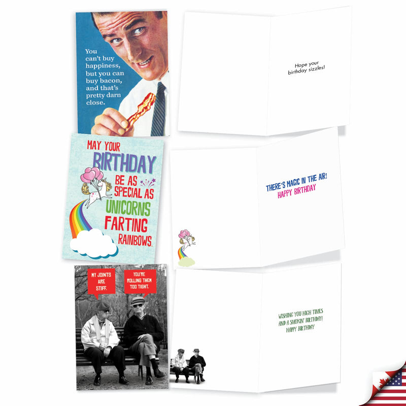 20 Sassy Adult Humor Box Set Birthday Greeting Cards Assortment with Envelopes