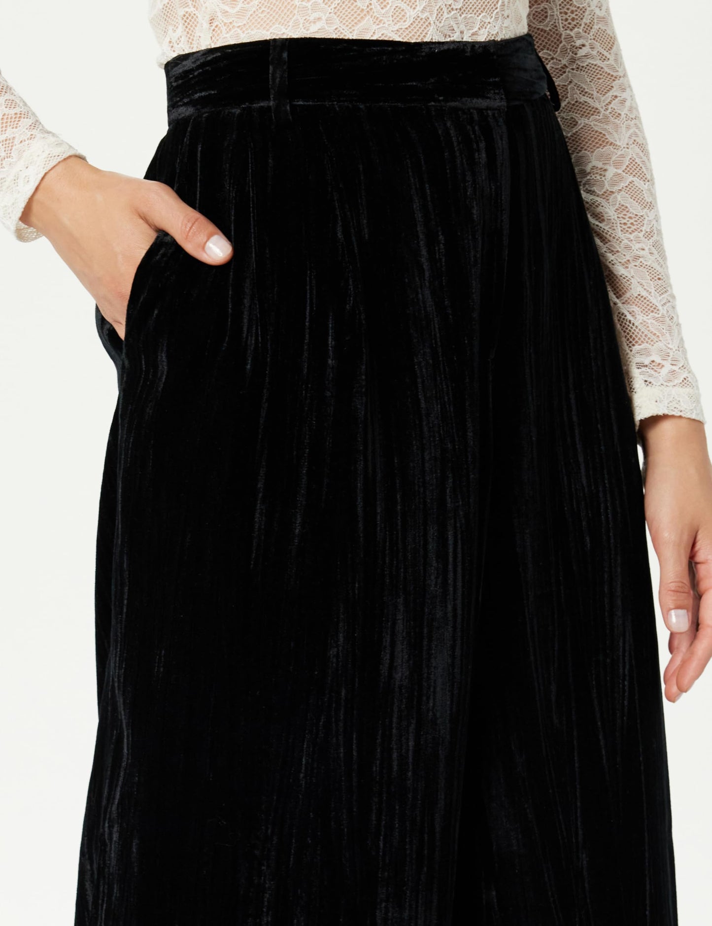 Wide Leg Velvet Trouser Up to Size 4X!