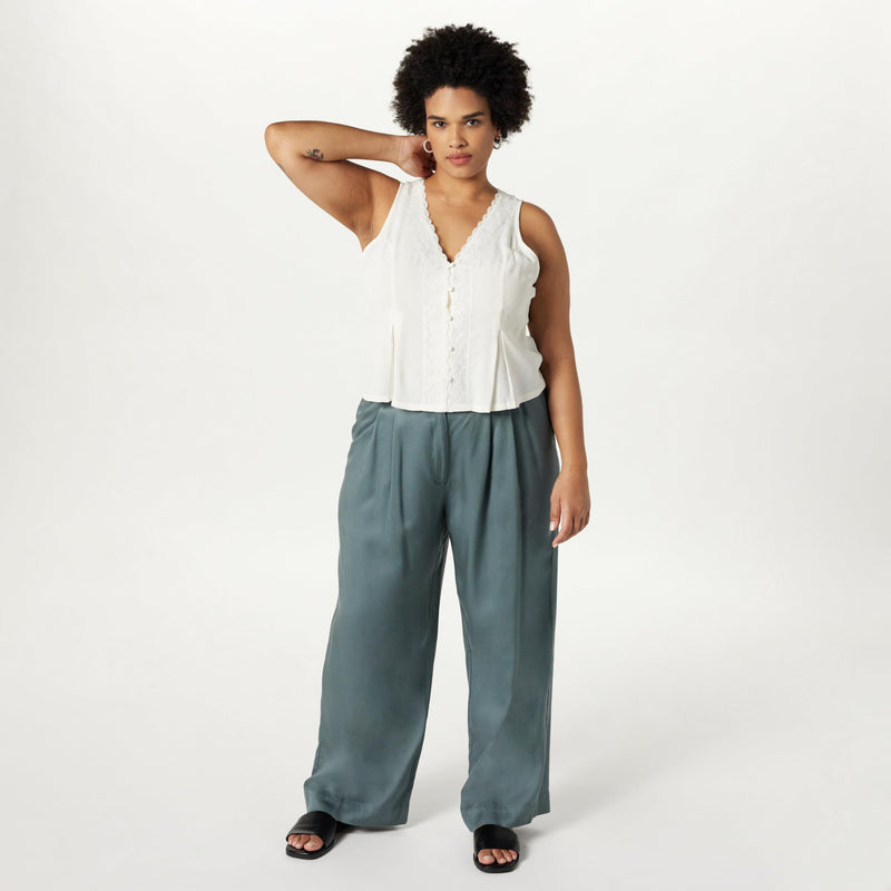 TALL Plus Size Pleated Relaxed Fit Trousers Up to Size 5X!