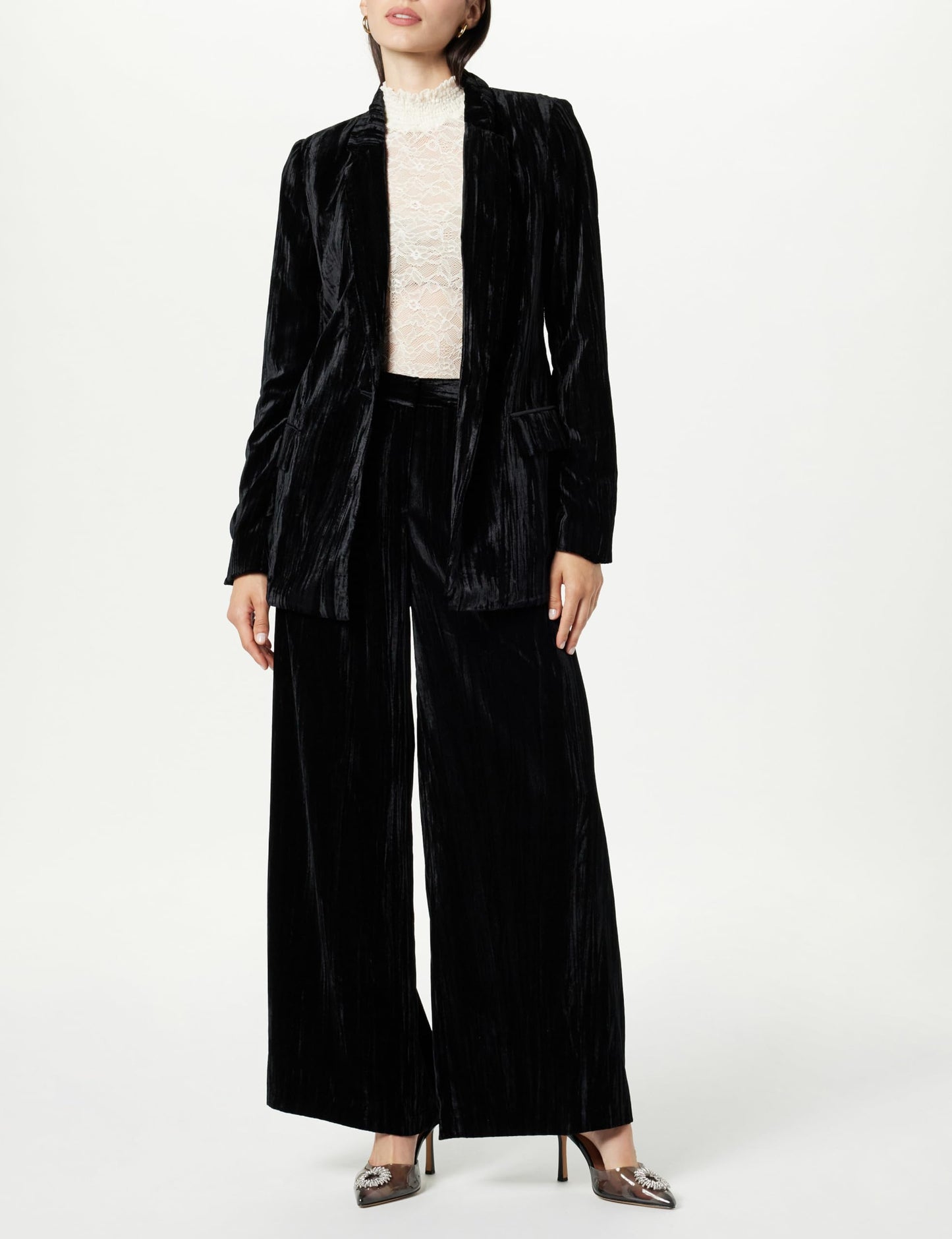 Wide Leg Velvet Trouser Up to Size 4X!