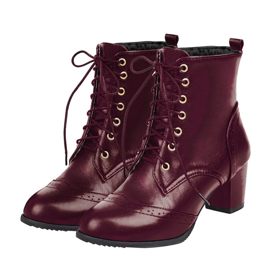 Victorian Steampunk Style Ankle Boots in 4 Colors up to Women's Size 15!