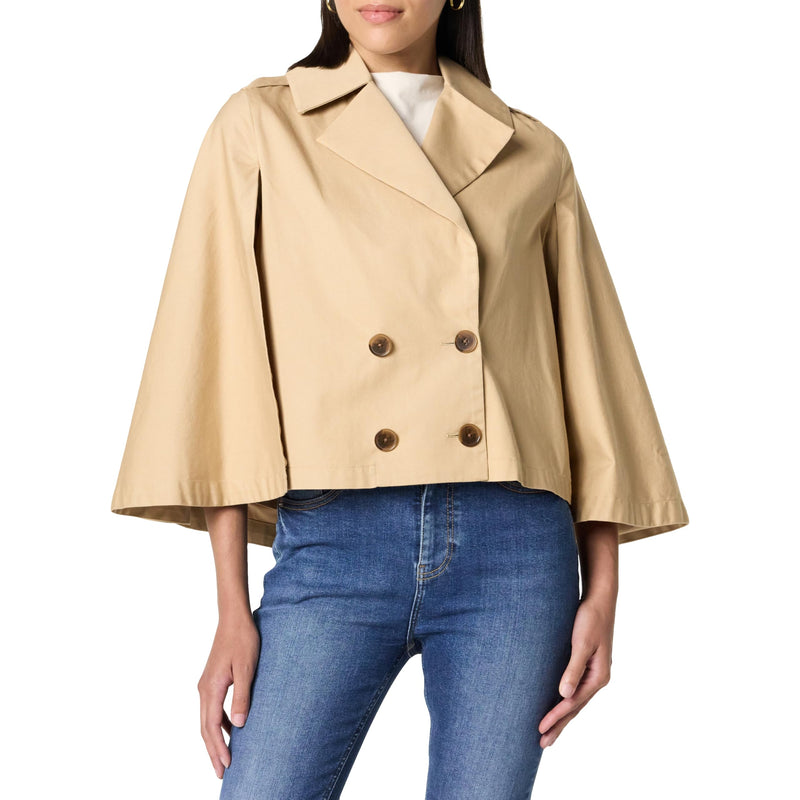 Cropped Trench Capelet Jacket Up to Size From XXS to 5X in 2 Timeless Colors!