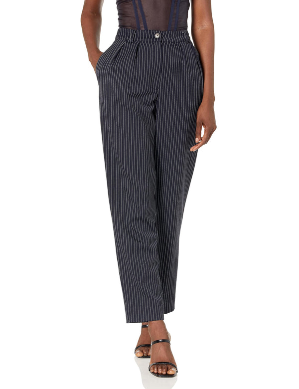 TALL Plus Size Sky Captain Striped Suiting Pleated Pant