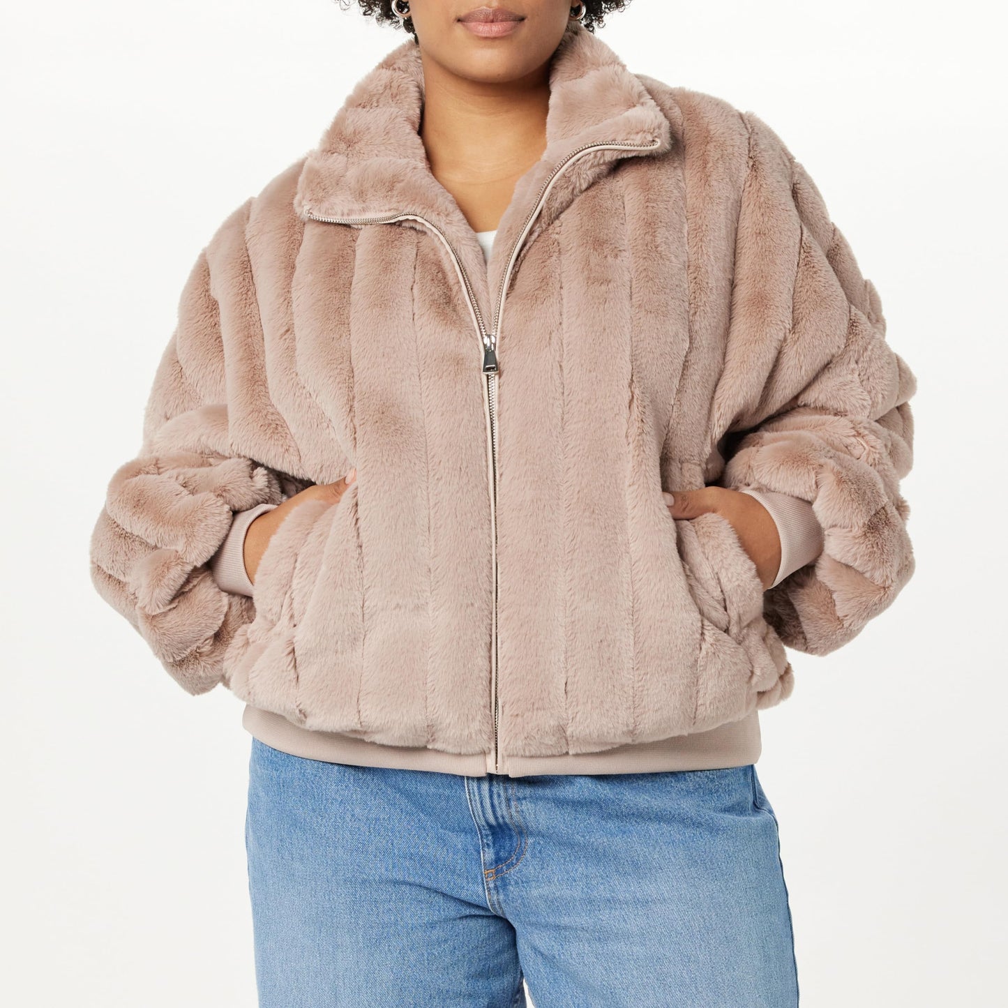 Faux Fur Bomber Up to Size 5X in 3 Colors