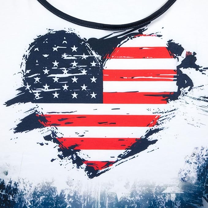 Plus Size - Cold Shoulder - American Flag Shirt Fourth of July Tee - Up to Size 5X!