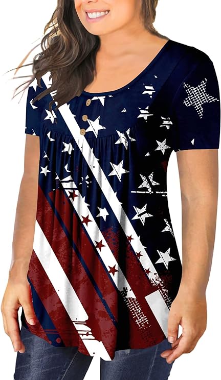 USA Plus Size Patriotic Top - Up to Size 5X!