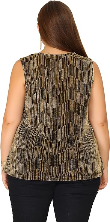 Plus Size Glitter Tank Top with V Neck in 3 colors up to size 4X