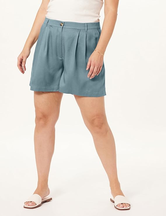 Relaxed Pleated Shorts Plus Size Up to 5X and in 4 Colors!