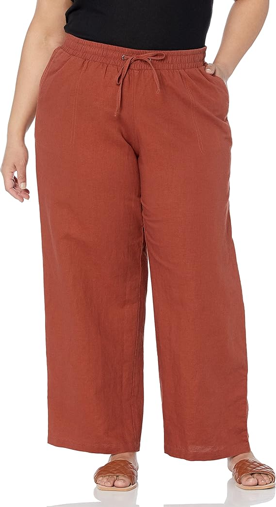 Linen/Cotton Blend Plus Size Long Pants Up to Size 6X!