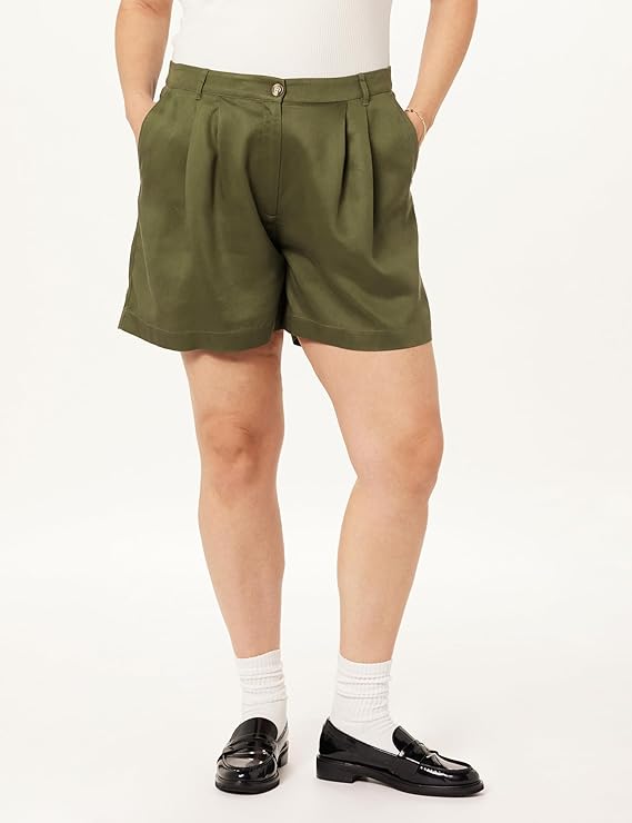 Relaxed Pleated Shorts Plus Size Up to 5X and in 4 Colors!