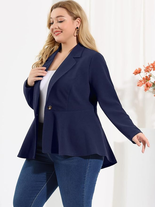 Peplum Unlined Blazer in 12 Colors and up to Size 6X!