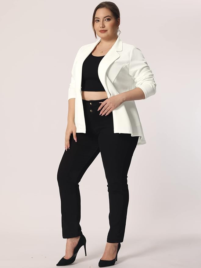 Peplum Unlined Blazer in 12 Colors and up to Size 6X!