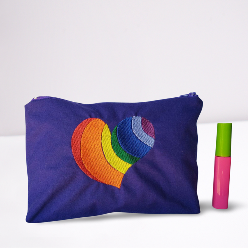 LGBTQ+ Pride Embroidered Make-up/Accessories Bag. Comes in a variety of colors!