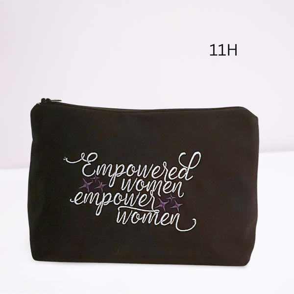 Empowered Women Empower Women Embroidered Make-up/Accessories Bag. Comes in a variety of colors!