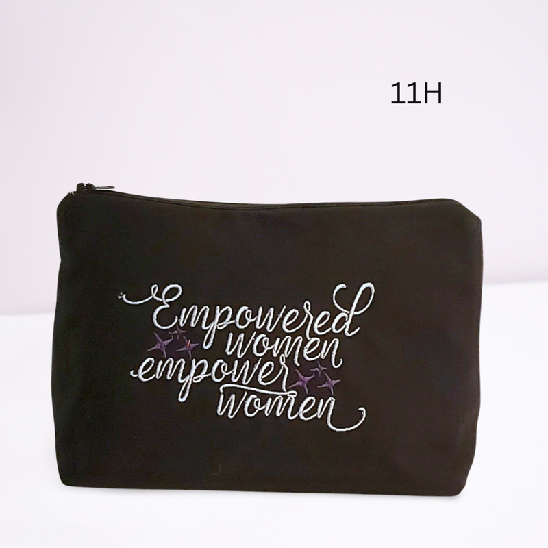 Empowered Women Empower Women Embroidered Make-up/Accessories Bag. Comes in a variety of colors!
