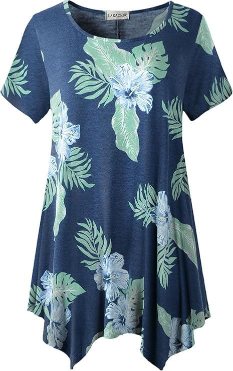 Plus Size Short Sleeve Tunic - in 40+ Patterns and Colors and Up to Size 6X!